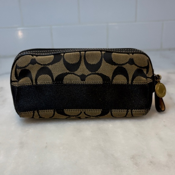 Coach Vintage Jacquard Signature Logo Cosmetic Case Toiletry Pouch Bag - Picture 1 of 16